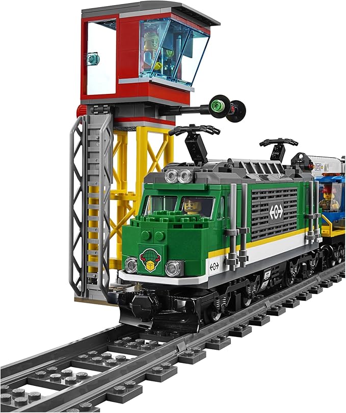 LEGO City Cargo Train 60198 Exclusive Remote Control Train Building Set with Tracks for Kids, Top Present for Boys and Girls (1226 Pieces)