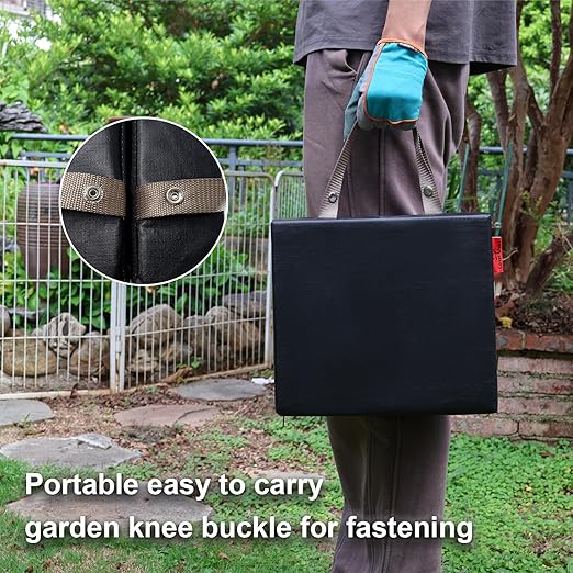 Extra Thick Soft Kneeling Pad for Men and Women, Waterproof Gardening Pads with Memory Foam, Yoga or Exercise Cleaning Knee Cushion, Collapsible Kneeling Mat Non-Slip Bottom, Garden Gifts Black