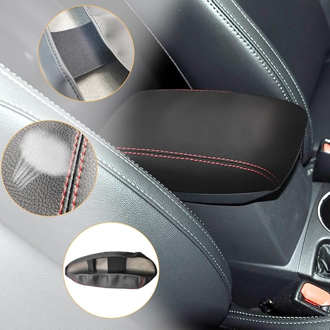 SUNBREATH Compatible with Center Console Armrest Cover for Toyota Corolla 2014 205 2016 2017 2018 2019 Leather Arm Rest Storage Box Lids Cushion Protector Pad