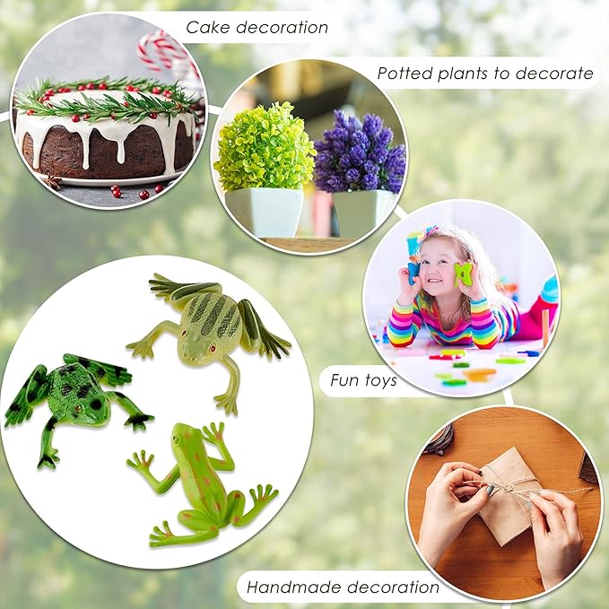36 Pieces Plastic Frogs Toy Mini Vinyl Realistic Frog Toy Decorations Frogs Fun Rain Forest Character Toys Realistic Frog Figures Lifelike Toy for Crafting Party Supplies Home Decor Game