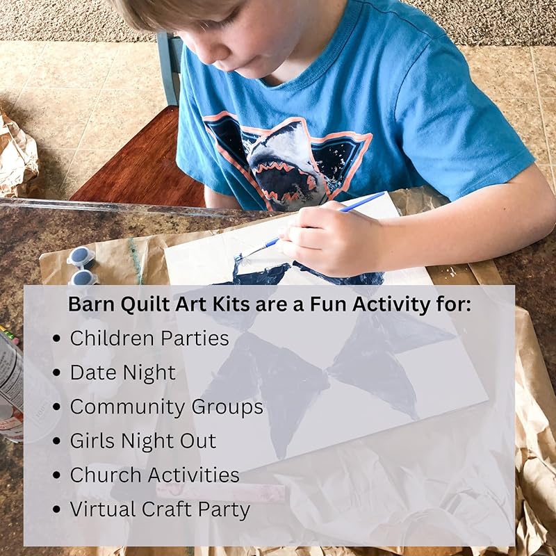 4 Barn Quilt Kit DIY Pattern to Paint, Unfinished Wood Quilting Block Sign for Painting, DIY Paintable Art, Adults Kids (6 Inches Square) (Winter Set Snowman, Christmas Tree, Snowflake) AVTRBoutique