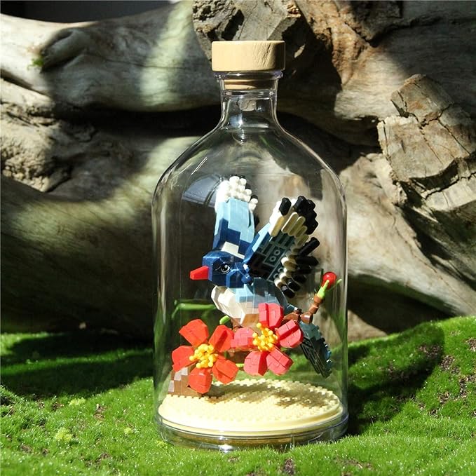 Thcbme Bird Animals Building Block Toy Set, Parrot, Swallow, Eagle, Creative Set to Build and Display, Compatible with Lego 6254100 Building Accessory, Great Gift for Kids with Ages 6+(Magpie 489pcs)