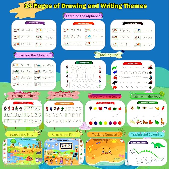 Busy Book for Toddlers, Preschool Learning Activities Book, 28 Pages Pre K Montessori Early Educational Learning Coloring Book, Autism Sensory Travel Toys, Gift Toys for Ages 3 4 5 6 7 Boys Girls