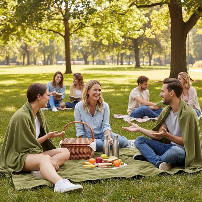 Buryeah 10 Pcs Fleece Blanket Bulk Soft Warm Blankets Cozy Fleece Lightweight Throw Blankets Plush Pet Throw Blanket for Home Bed Sofa Office Wedding Gifts Travel(50" X 60",Olive Green)