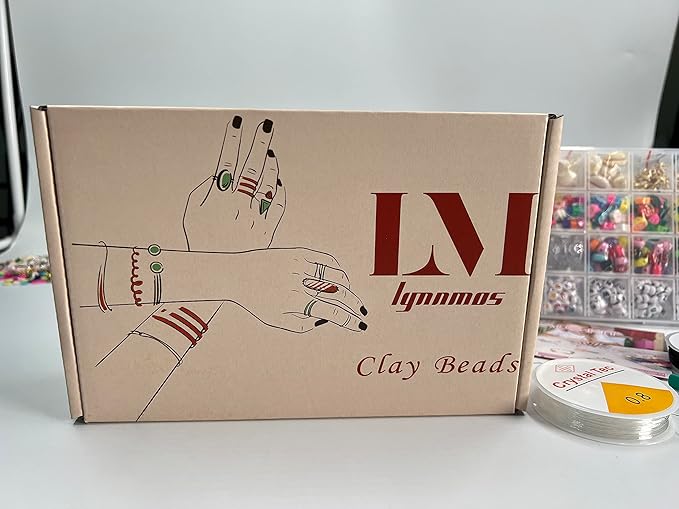 Clay Beads 7200 Pcs 2 Boxes Bracelet Making Kit - 24 Colors Polymer Clay Beads for Bracelet Making Set - Jewelry Making kit Supplies and Charms - Bracelet Making Kit for Girls Teens Kids Age 4-12…