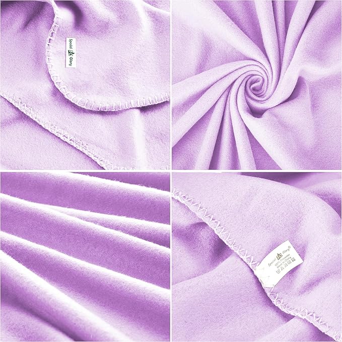 Special SG Glory Fleece Throw Blankets Bulk Fleece Blankets Solid Wholesale Lightweight Warm Soft for Pet Bed Sofa Couch Office Wedding Gifts Travel Seasons Lilac 50x60 Inches Pack of 6