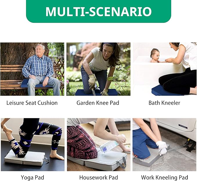 Garden Kneeling Pad,Bath Kneeler Pad,Memory Foam Knee Cushions for Gardening, Extra Thick Knee Pad, Water Resistant Prayer Pillow for Work, Yoga, Physical Therapy (Blue)