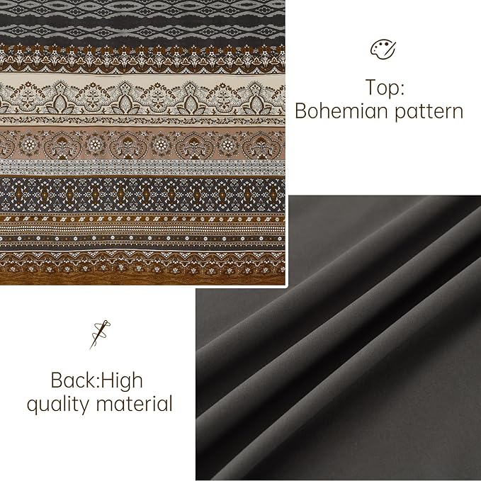 Cottolester Boho Comforter Set California King Size 8 Pieces,Brown Black Bohemian Comforter Paisley Striped Bed in A Bag,Soft Microfiber Bedding Set for All Season