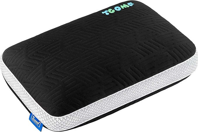 TCOMF Kids Camping Pillow: Dual-Cover Memory Foam Small Pillow; Medium-Firm Camp Pillow | Mini Pillow w/ 5 Layers for Comfort and Support; Small Travel Pillow/Compact Pillow 10x16 Inches (Black)