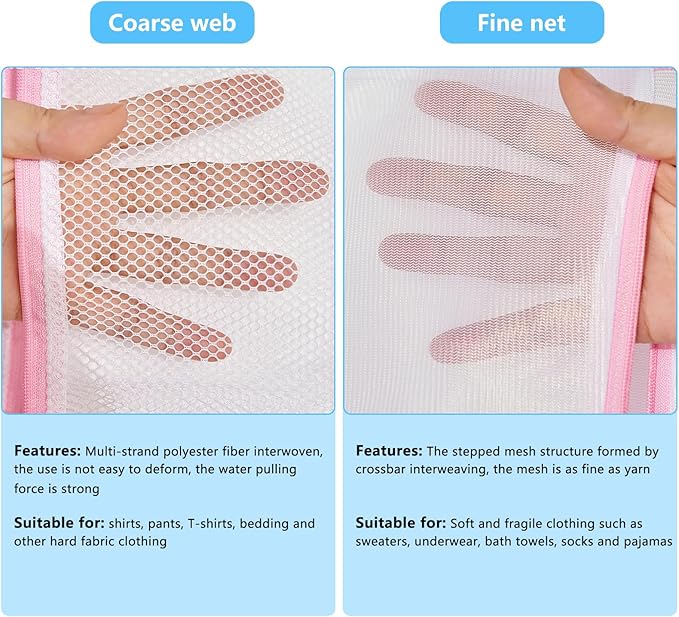 Upgraded Coarse Mesh Laundry Bag - Wash Delicate Lingerie, Garment & Shoe Storage, Travel Essentials - Durable & Breathable，4Pcs, MIAETFH