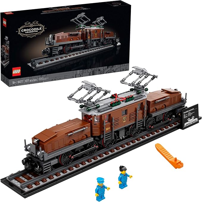 LEGO Crocodile Locomotive 10277 Building Kit; Recreate The Iconic Crocodile Locomotive with This Train Model; Makes a Great Gift Idea for Train Enthusiasts Lovers (1,271 Pieces)