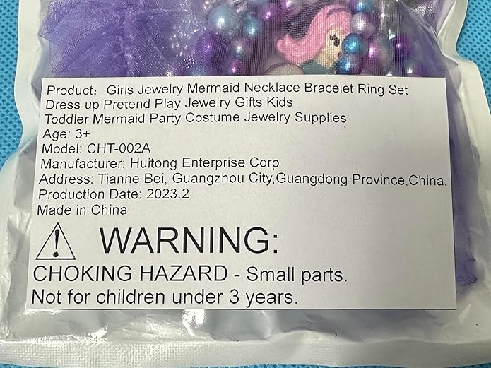 Girls Jewelry Mermaid Necklace Bracelet Ring Set Dress up Pretend Play Jewelry Gifts Kids Toddler Mermaid Party Costume Jewelry Supplies