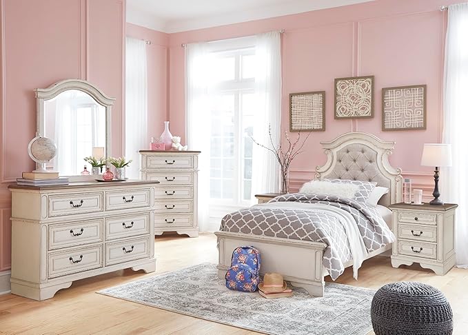 Signature Design by Ashley Realyn Vintage 5 Drawer Chest, White