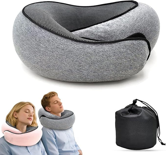 Travel Neck Pillows for Airplanes 2025 New Travel Pillow Neck Travel Pillow Memory Foam Airplane Pillow for Offices and Cars(Dark Grey)