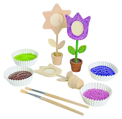 Colorations Wooden Flower Pot Picture Frames, Great Craft Project for Kids, Create a Keepsake, 12 Frames, Ideal Mothers Day or Fathers Day Gift, Birthday or Holiday, Personalize & Individually Decorate