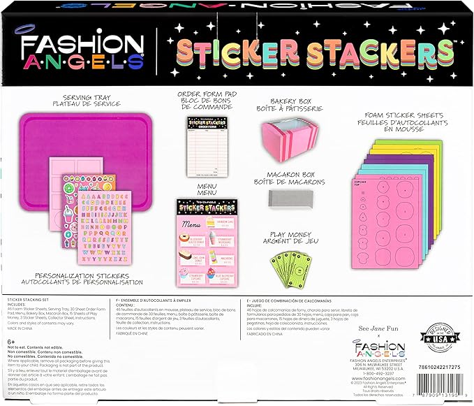 Fashion Angels - Sticker Stackers Set Confectionery, Foam Stickers for 3D Creations, Children's Toy Food, Creative Activity, from 8 Years, F13195
