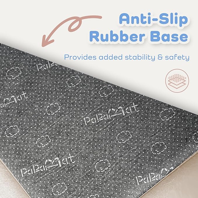 1.3" Thick Baby Floor Play Mat 79x118, Basic Padded Foam Mat for Tummy Time Crawling, Non Slip Cushioned for Babies Toddlers Infants Kids (Beige)