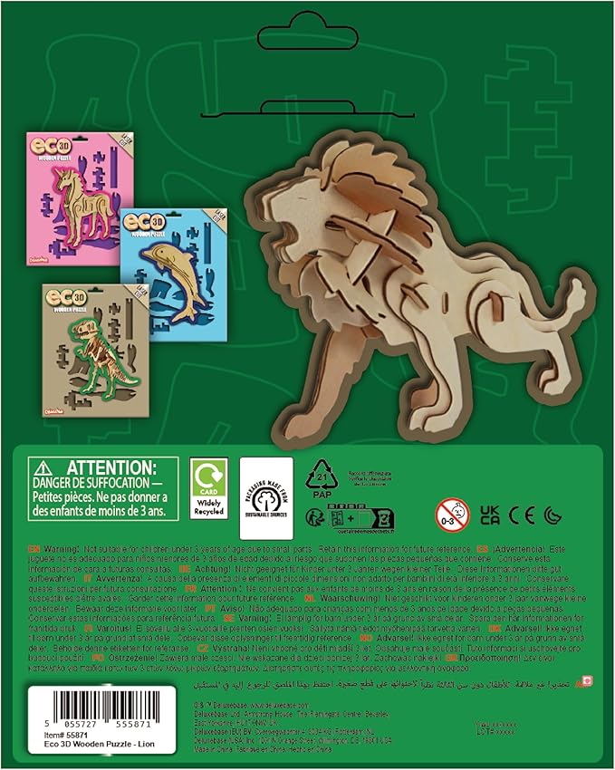 Eco 3D Wooden Puzzle - Owl from Deluxebase. Sustainable Wood Animal Puzzle Craft Set. Perfect Model Building Kits for Educational Toys and Kids Party Favors.