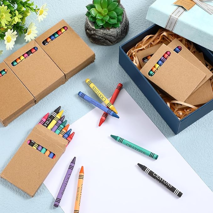 Crayons Bulk 8 Different Color Crayon Wrapped Wax Mini Boxes Bulk Party Favors Packs for Classroom Home Birthdays School Teachers(50 Packs)