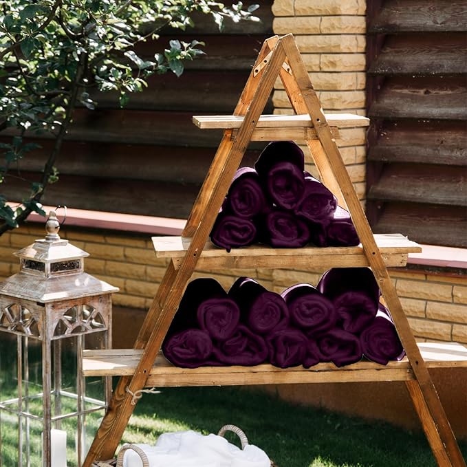 Buryeah 10 Pcs Fleece Blanket Bulk Soft Warm Fleece Blankets Cozy Lightweight Throw Blankets Plush Pet Throw Blanket for Home Bed Sofa Office Wedding Gifts Travel(50" X 60",Purple)