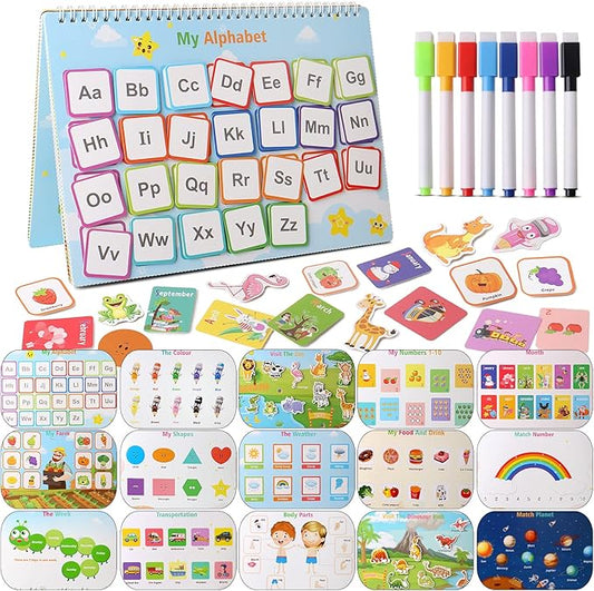 Busy Book Preschool Learning Activities Latest 30 Themed - Workbooks Activity Binders Travel Toys for Toddlers, Autism Learning Materials and Tracing Coloring Books Montessori Toys for Age 3 +