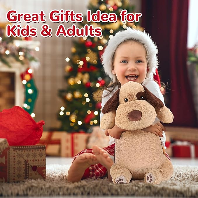 meowtastic Brown Dog Weighted Stuffed Animals - 22 Inch 4.5 Pounds Weighted Plush Dog Stuffed Animals - Big Stuffed Dog Weighted Plush Pillow - Cute Plush Toys Gifts for Kids & Adults (22" 4.5 lbs)