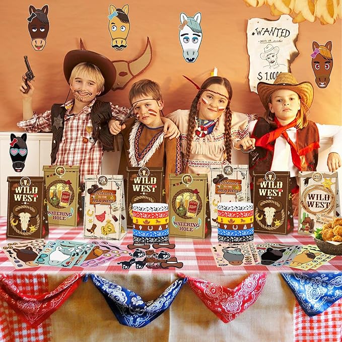 Cowboy My First Rodeo Party Favors, Horses Themed Party Bags for Kids Birthday Party Decorations