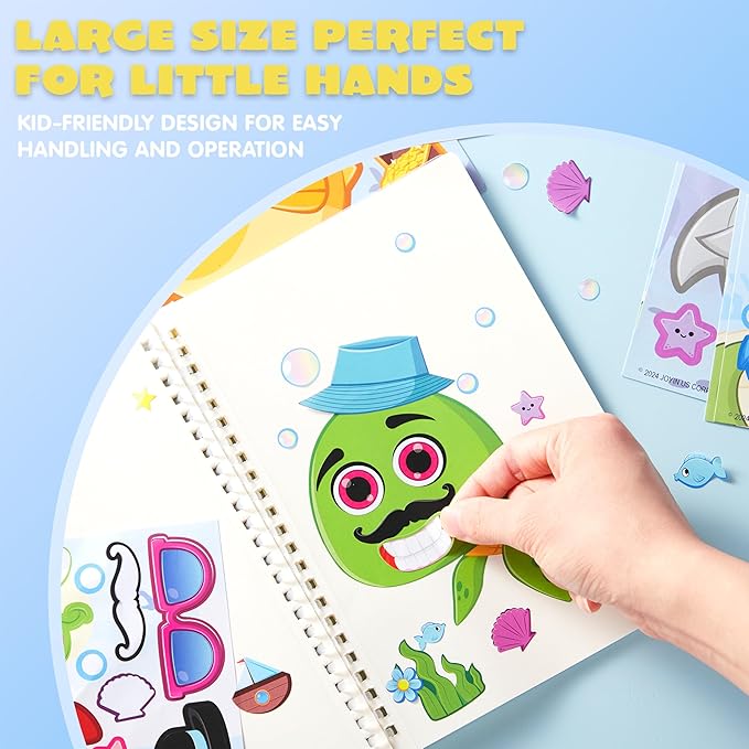 JOYIN 36 Pcs 9"x6" Sea Animals Make a face Stickers for Kids, Make Your Own Ocean Animals Sticker Sheets, Party Favors Kids Crafts, Goodie Bags Stuffers, Classroom Rewards