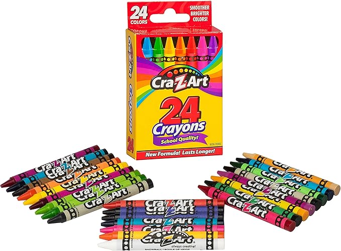 Cra-Z-Art Crayons Bulk Pack School Supplies, 24 Count Crayon Box Pack of 48 Individual Crayon Boxes