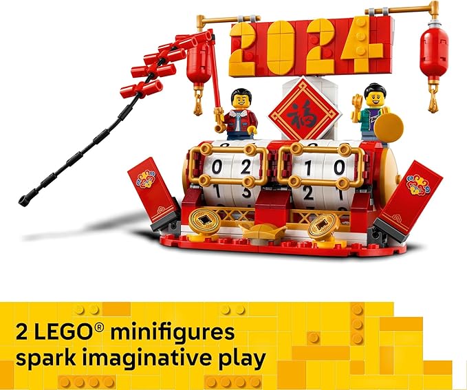 LEGO Festival Calendar - Lunar New Year Building Toy for Kids, Boys and Girls, Ages 10+ - Dragon Boat Festival Learning & Educational Toy - with Calendar for Holiday Decorations - 40678