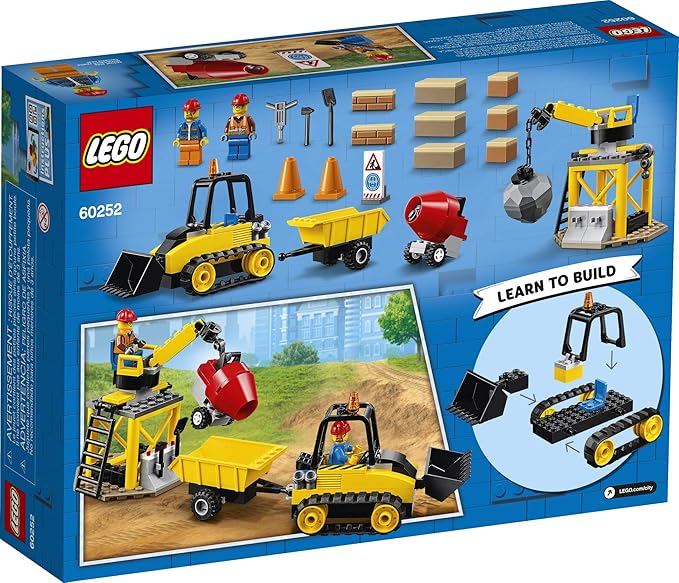 LEGO City Construction Bulldozer 60252 Toy Construction Set, Cool Building Set for Kids (126 Pieces)