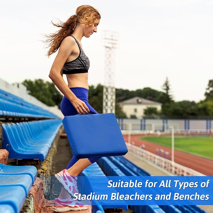 2 Pcs Stadium Seat Cushions Water-Repellent Bleacher Seat Cushions Indoor & Outdoor Seat Cushion for Bleachers Portable Stadium Cushion for Sports Events, Office Chairs, Beaches