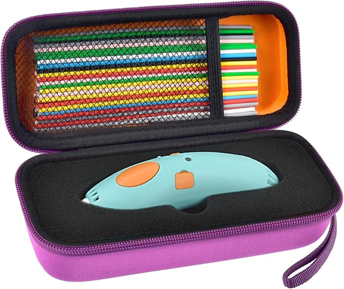 Case Compatible with 3Doodler Start+ Essentials for 3D Pen Set for Kids, Storage Organizer Carrying Holder Fit for Printing Pens, Plastic Refill Blister, Micro-USB Charger (Box Only)-Orange inner