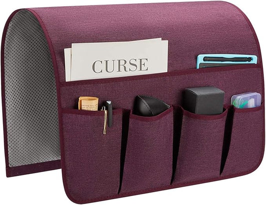 Sofa Armrest Organizer, Remote Control Holder for Recliner Couch, Arm Chair Caddy with 6 Pockets for Magazine, Tablet, Phone, iPad