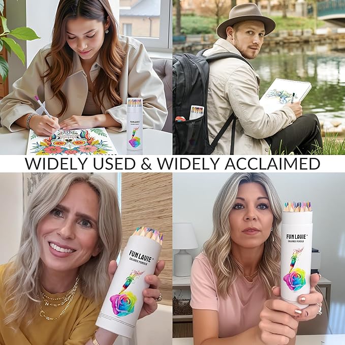 72 Colored Pencils for Adult Coloring Books, Premium Soft Core Coloring Pencil Set with Sharpener for Artists, Drawing and Sketching Pencils, Professional Art Supplies Set for Adults