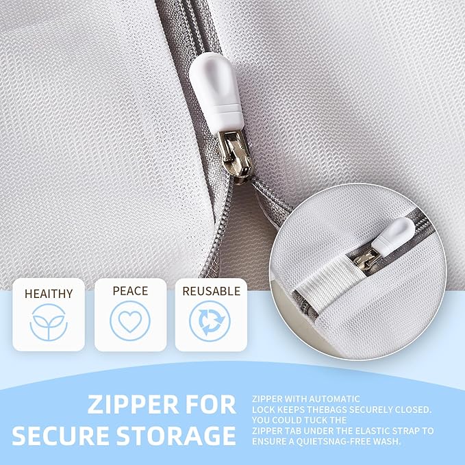 RICHERI Mesh Laundry Bags, Mesh Wash Bags Durable Mesh Structure with Strong Zipper, Suitable for Underwear, Delicate Clothes, Pants, Shoes (Small Fine Mesh, XS+S+M+L(10*12in+12*16in+16*20in+20*24in)