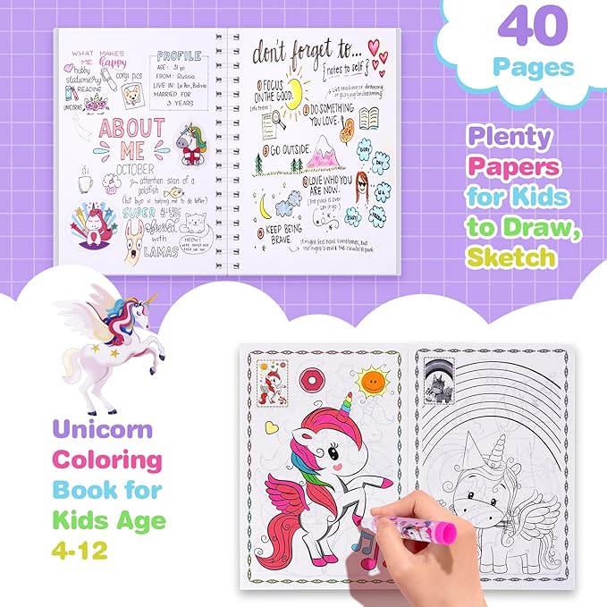 homicozy Art Supplies for Kids,66PCS Drawing Kits with Unicorn Storage Case for Girls Age 4-12,Coloring Art Case,Crayon,Colored Pencils,Coloring Book Sketch Book Drawing Stuff,Gift Toys for Girls 4 Up