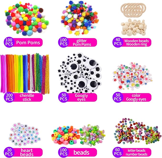 Itopstar 3000 Kids Arts and Crafts Supplies for Kids Ultimate Crafting Supply Set in Portable 3 Layered Plastic Art Box All in One for Craft Arts and Crafts for Kids Ages 8-12