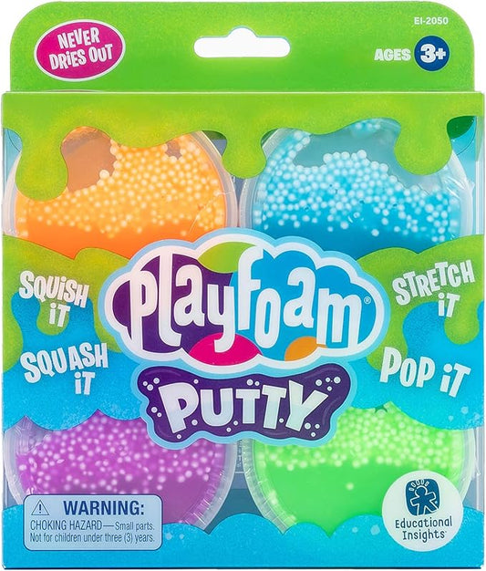 Educational Insights Playfoam Putty 4-Pack, Fidget Toys for Kids, Sensory Toys for Boys & Girls Ages 3+