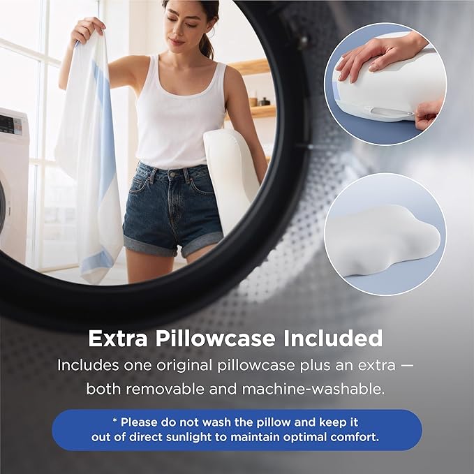 Bedsure Cervical Neck Pillow - Ergonomic Pillows for Deep Sleep, Memory Foam Pillows for Side & Back Sleepers, Orthopedic Cervical Pillow Shape Gently Cradles Head & Neck Support, Shoulder Pain Relief