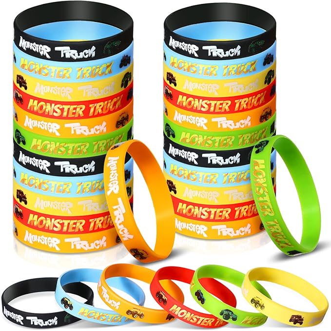 24 Pieces Truck Birthday Party Favors Truck Silicone Bracelets Truck Party Decoration Truck Silicone Wristbands for Kids Construction Truck Birthday Baby Shower Party Supplies Classroom Rewards