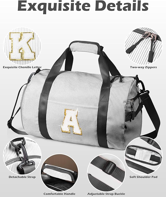 Daughter Birthday Gifts, Girls Travel Duffle Bag, Kids Initial Overnight Bags with Shoe Compartment, Monogram Weekender Bag with Makeup Pouch, Ballet Recital Gift for Teen Girl (Letter Y)