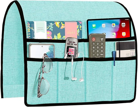 Joywell Remote Control Holder for Recliner Armchair Caddy Couch Armrest Organizer Sofa Arm Chair Caddie with 6 Pocket Storage for Magazine, Tablet, Phone, iPad, Teal