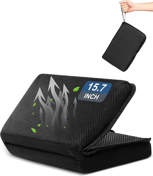 Airplane Seat Cushion Portable Travel Cushion for Comfort Foldable Stadium Pad with Breathable Fabric Seat Pad Perfect for Long Flights, Office, Bleacher, Camping