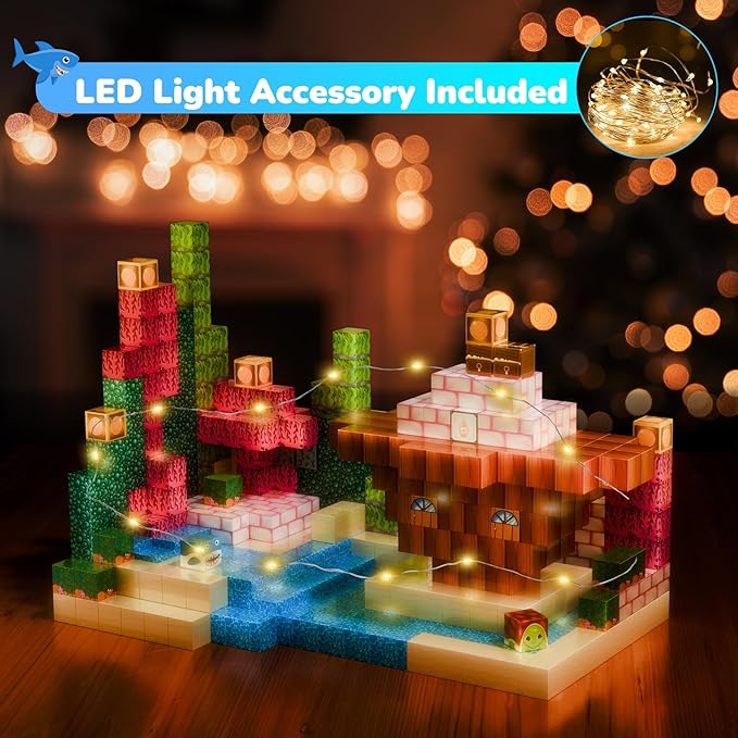 Magnetic Blocks 110PCS with 6 Animal Toys, Ocean Building Blocks Set, Toys for Boys & Girls Age 6-8, STEM Montessori Stacking Building Toys for Toddlers Sensory Toy for Kids 6+