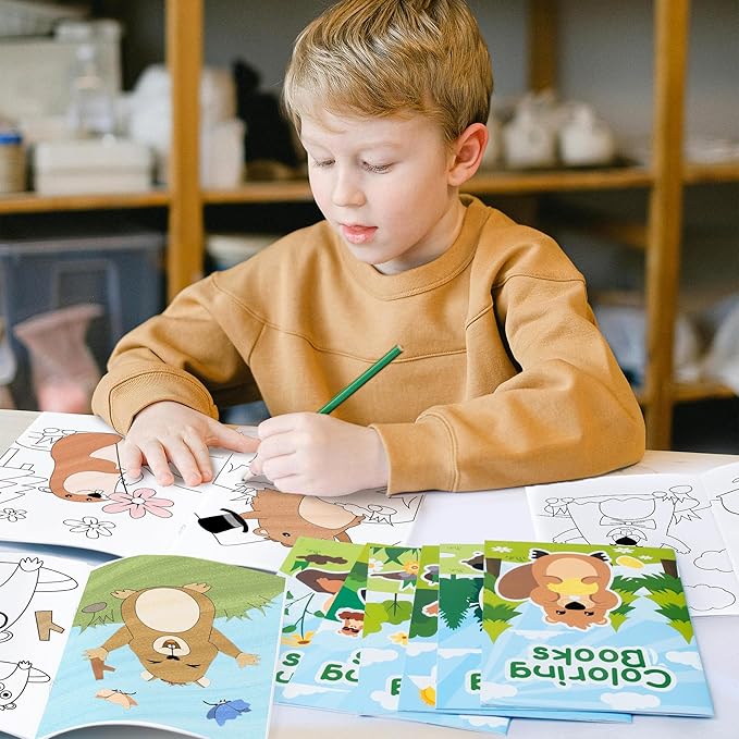 ANGOLIO 24Pcs Groundhog Coloring Books Bulk for Kids Cartoon Dormouse Animals Coloring Books Mini DIY Art Drawing Booklet for Kids Happy Groundhog Day Supplies Spring School Rewards Goodie Bag Filler