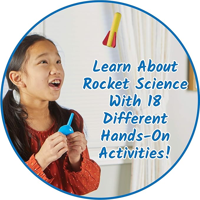hand2mind Take Flight Science Kit, Toy Rocket Launcher for Kids Ages 8-12, Rocket Kit, Science Kits & Toys, Air Rocket Launcher Kids, 18 Science Experiments, Career & Lab Guide, STEM Toy, Kids Rocket