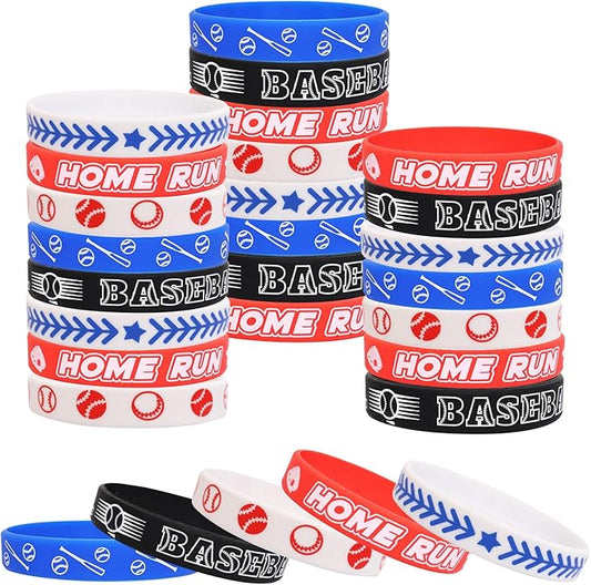 Fancy Land 35 Silicone Baseball Motivational Bracelets for Kids baseball Gift Party Supply