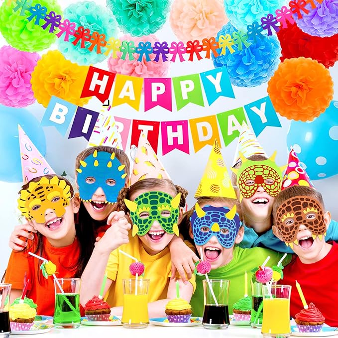 INNOCHEER Dinosaur Party Favors, Dinosaur Birthday Decorations 24 Pack Dinosaur Party Supplies Dinosaur Party Decorations, Dinosaur Goodie Bags for Birthday Party Favors for Kids 3-5 4-8 8-12 Dino