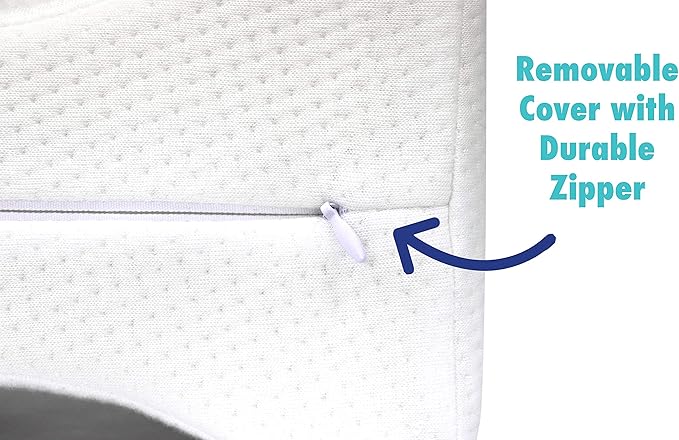 EnerPlex CertiPUR-US Certified Never-Flat Memory Foam Knee Pillow Orthopedic Pillow Wedge for Back Pain Leg Pain Sciatica Pain Relief Pregnancy Pillow Hip and Spine Alignment Removable Washable Cover